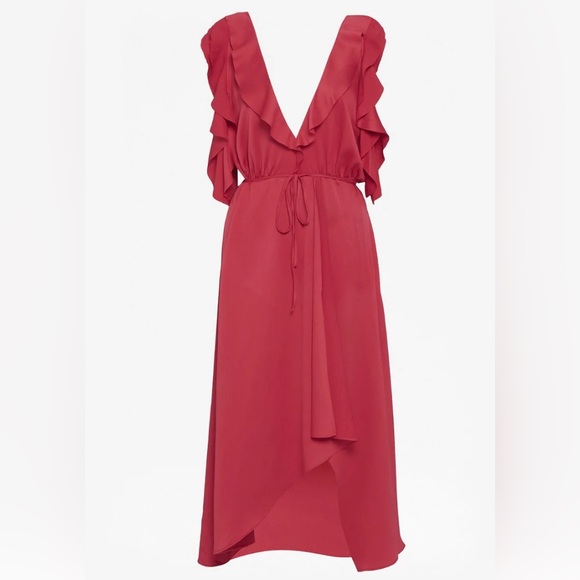 French Connection Fuchsia / Red Drape Cold Shoulder Dress - Picture 2 of 11
